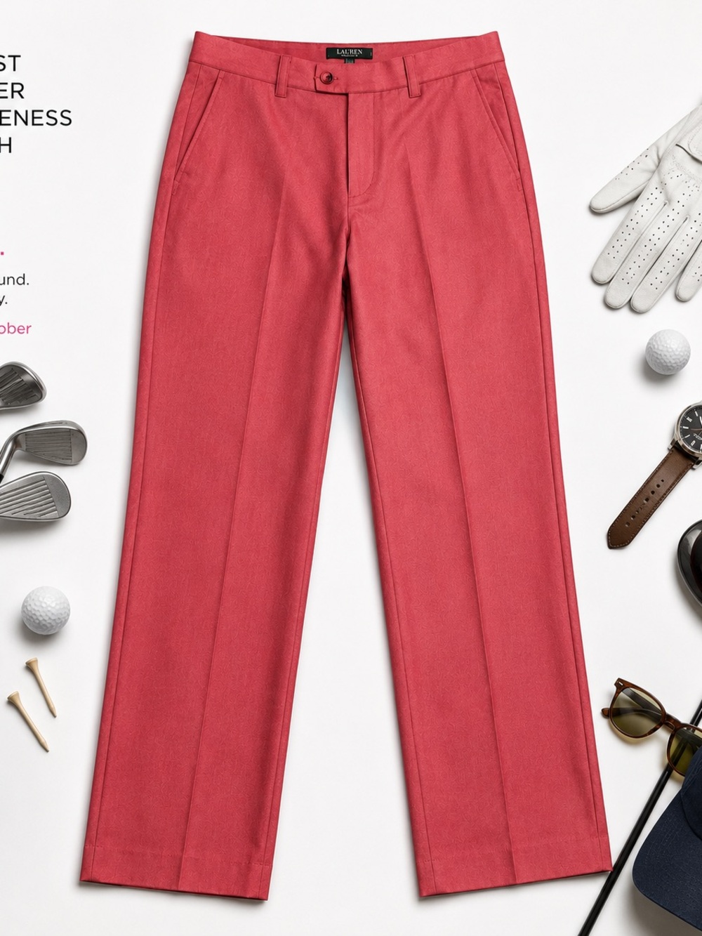 Lauren Ralph Lauren Men's 32x30 Pink Dress Pants Preppy Old Money Quiet Luxury